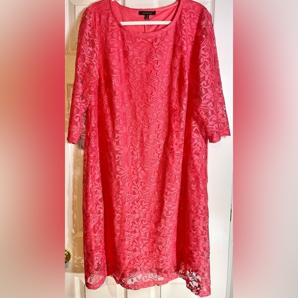 Ellen Weaver Women’s Plus Size‎ 3/4 Sleeve Lace Dress Size 2X